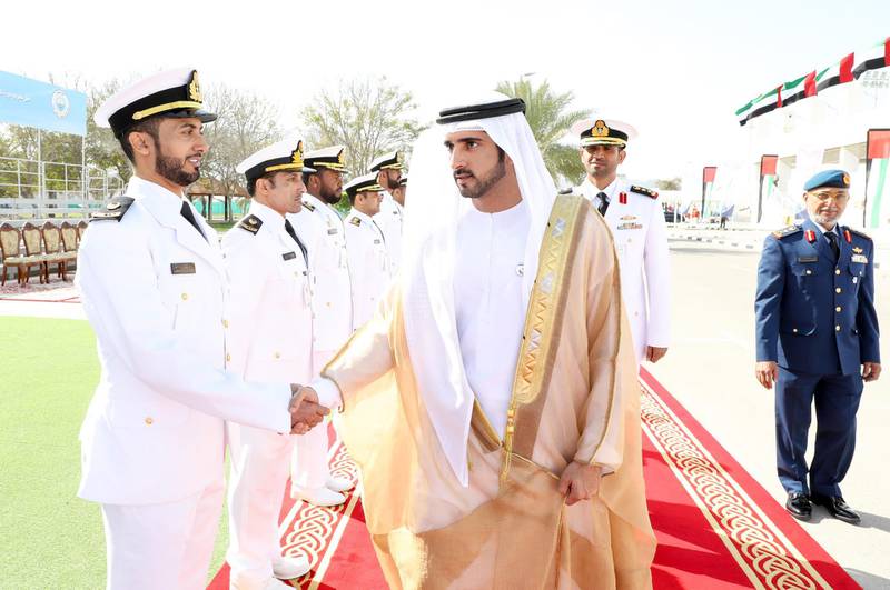 ABU DHABI, 20th March, 2019 (WAM) -- Crown Prince of Dubai Sheikh Hamdan bin Mohammed bin Rashid Al Maktoum has attended today the graduation ceremony of the 19th batch of the Rashid bin Saeed Al Maktoum Naval College in Abu Dhabi. Wam