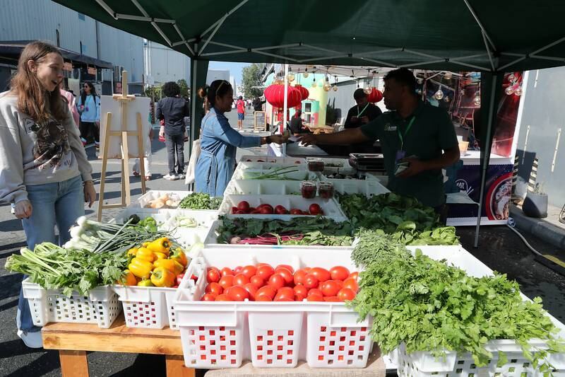 A farmers market with locally grown produce