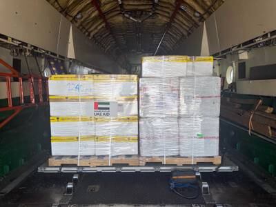 A UAE plane carrying three tonnes of medical aid arrived at Benghazi's airport in Libya on Friday. Wam