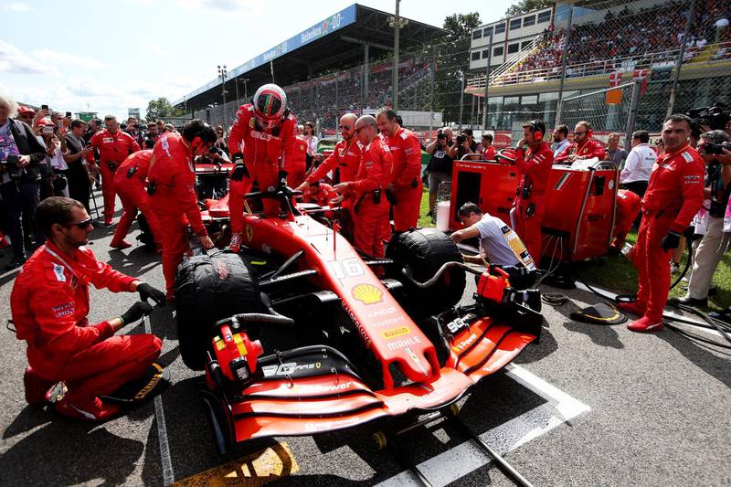 File Photo: F1 Personnel MONZA, ITALY - SEPTEMBER 08: Charles Leclerc of Monaco and Ferrari prepares to drive on the grid before the F1 Grand Prix of Italy at Autodromo di Monza on September 08, 2019 in Monza, Italy. (Photo by Charles Coates/Getty Images)