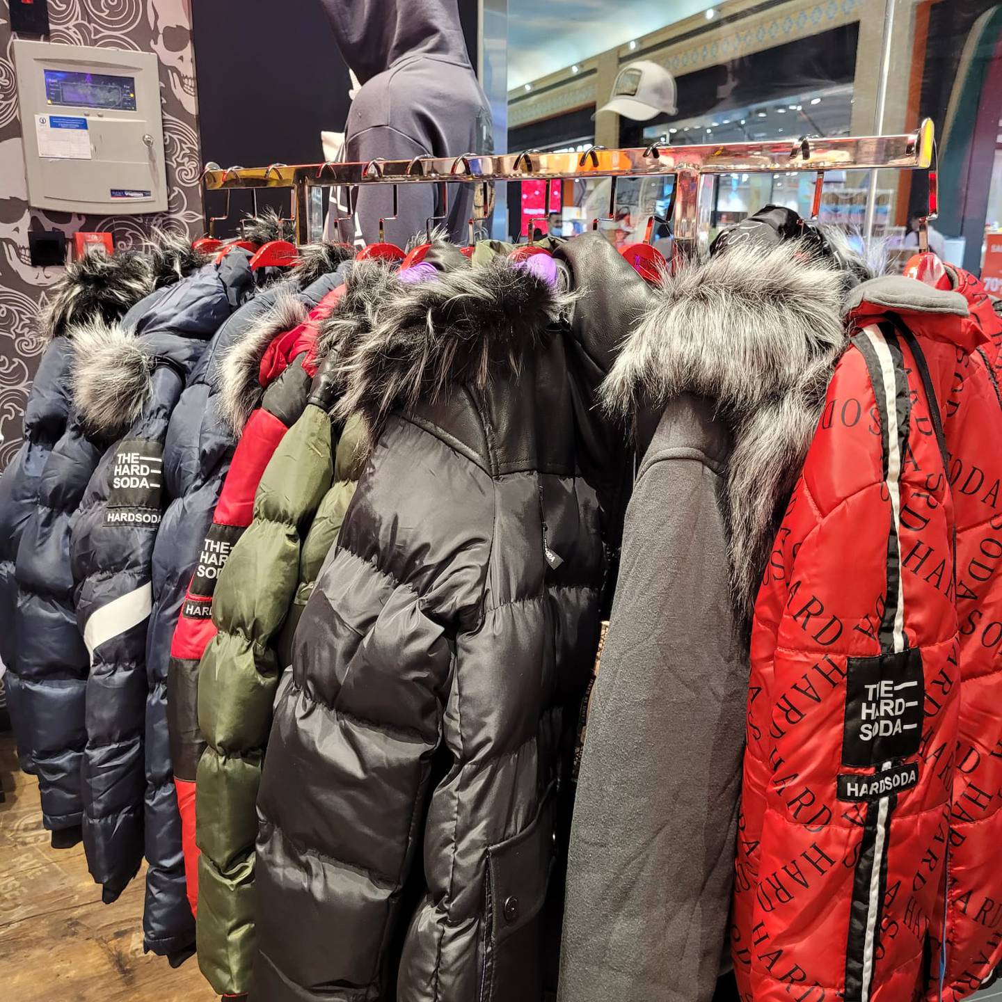 Winter coats were in high demand at Ibn Battuta Mall on Tuesday morning. Photo: Patrick Ryan / The National