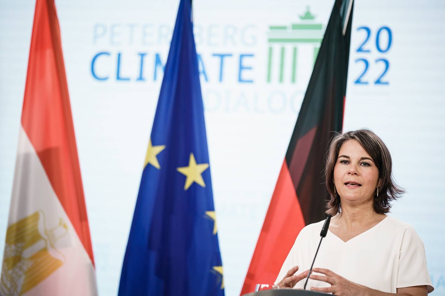 Annalena Baerbock, Germany's Minister of Foreign Affairs, at the Petersberg Climate Dialogue in Berlin. EPA