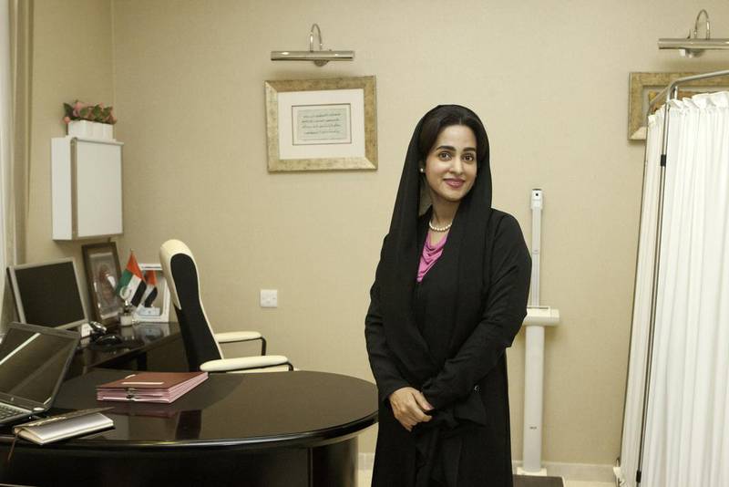 Dr Maryam Matar pose at her office at the UAE Genetic Diseases Association.  Jaime Puebla / The National