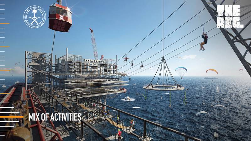 The project involves a 150,000 sq metre theme park on a customised oil and gas platform.