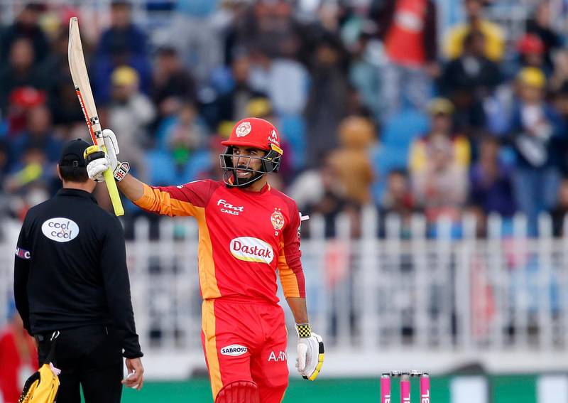 7 Shadab Khan (Islamabad United)
Mature beyond his years. The 21-year-old was reliable with the ball, and a revelation with the bat. His haul of 263 was the fifth most in the league phase. AP