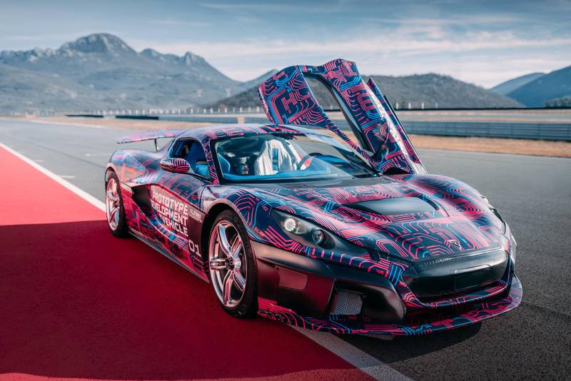 The all-electric Rimac C-Two hypercar that can go from 0 to 97 kmh in under two seconds. Dubai is the first city in the world where people can test drive a model of what will be the fastest electric car on the roads. Courtesy: Rimac Autmobili