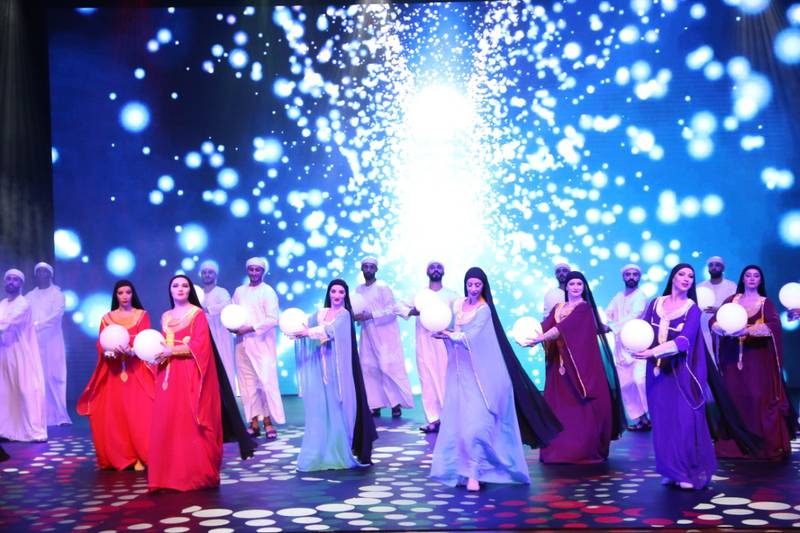 Dancers at the spectacular celebration of National Day staged by the Sultan bin Ali Al Owais Cultural Foundation. Wam