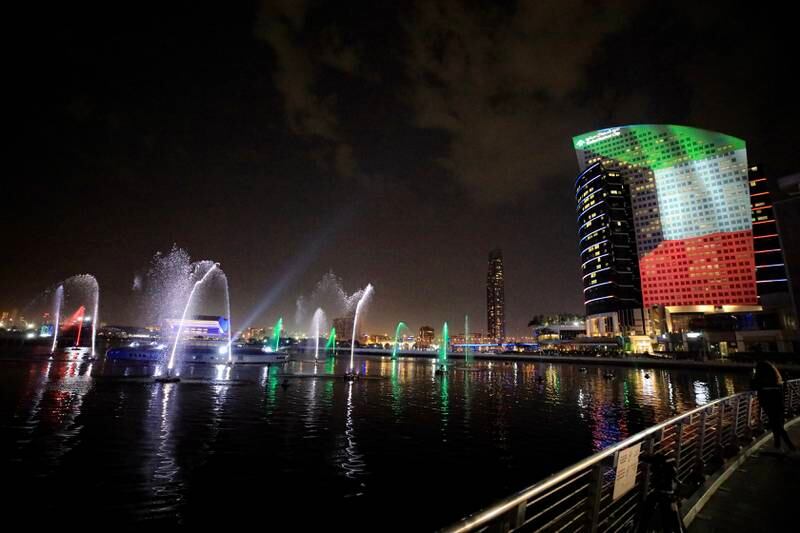 The colours of the Kuwaiti flag were seen across the emirate.
