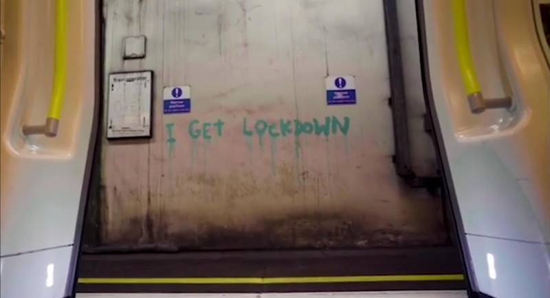 Street artist Banksy has unveiled his latest creation on the London Underground in an effort to underline the importance of wearing a mask on public transport amid the coronavirus outbreak.