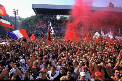 10 Sep 2000:  Tifosi storm the track after the race during the Italian Formula One Grand Prix held in Monza, Italy. \ Mandatory Credit: Mark Thompson /Allsport