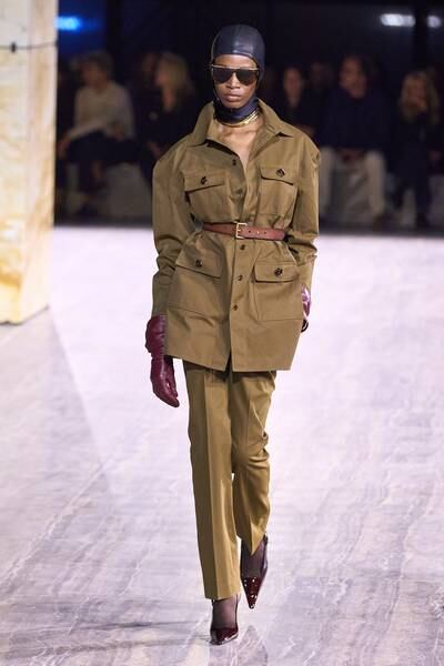 Anthony Vaccarello, who has led Saint Laurent since 2016, resurrected the brand by turning out an entire show dedicated to belted looks in khaki, tan and brown