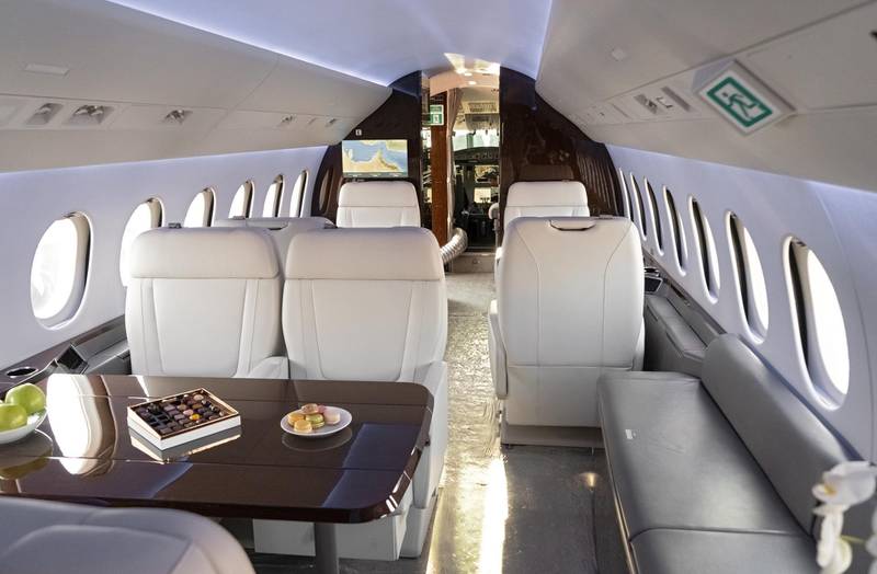 Inside a private jet operated by Delta World Charter. Courtesy Delta World Charter