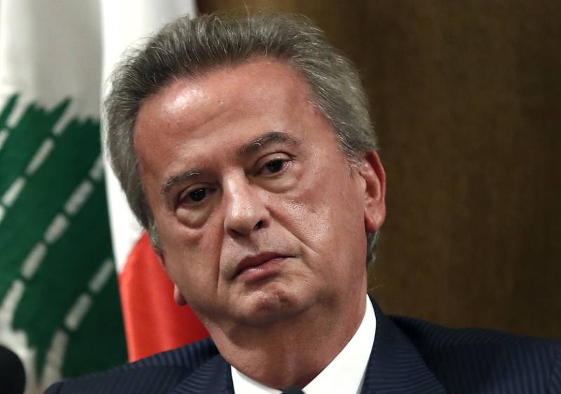 Riad Salameh has come under intense scrutiny since the Lebanese economy collapsed in 2019. AP