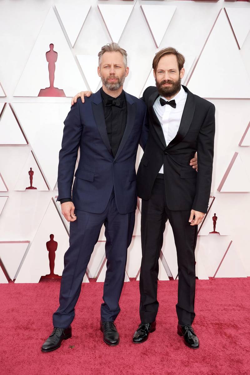 Darius Marder and Abraham Marder arrive at the 93rd Academy Awards at Union Station in Los Angeles, California, on April 25, 2021. Reuters