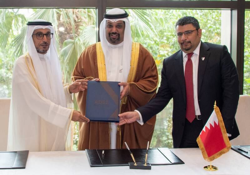ADFD and Adex sign two loan agreements to finance a water supply network project in Bahrain. Photo: ADFD