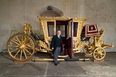 Parliament Speaker Sir Lindsay Hoyle with the Speaker's State Coach. PA