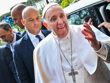 Pope Francis quips 'I'm still alive' as he leaves hospital