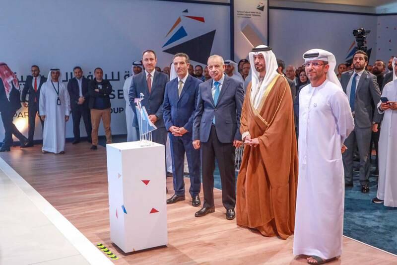 Sheikh Khalifa bin Mohammed Al Nahyan, UAE ambassador to Jordan (second from right), and Tawfiq Kreishan, Jordan's Deputy Prime Minister and Minister of Local Administration (third from right), at the inauguration of Aqaba Cruise Terminal. Photo: AD Ports