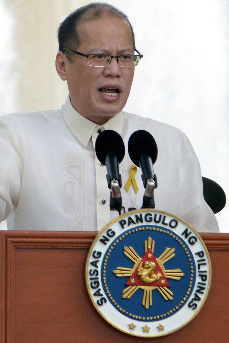 Philippine President Benigno Aquino addresses the crowd on June 12, 2013 during a ceremony in Manila commemorating the 115th anniversary of the Philippines' independence from foreign rule. AFP
