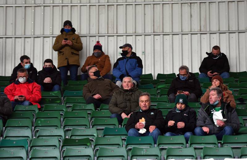 Plymouth fans ahead of the Sky Bet League One match at Home Park, Plymouth. PA Photo. Picture date: Saturday December 5, 2020. See PA story SOCCER Plymouth. Photo credit should read: Simon Galloway/PA Wire. RESTRICTIONS: EDITORIAL USE ONLY No use with unauthorised audio, video, data, fixture lists, club/league logos or "live" services. Online in-match use limited to 120 images, no video emulation. No use in betting, games or single club/league/player publications.