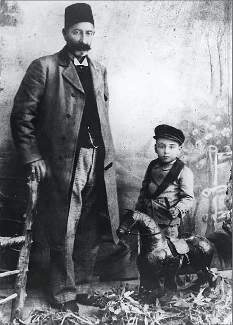 As a young girl, Ms Moran formed a deep connection with her Palestinian heritage through the words of her great-grandfather, the composer, oud player, poet and chronicler Wasif Jawhariyyeh, pictured with his father Jiryis Jawhariyyeh in circa 1900. Wikimedia Commons