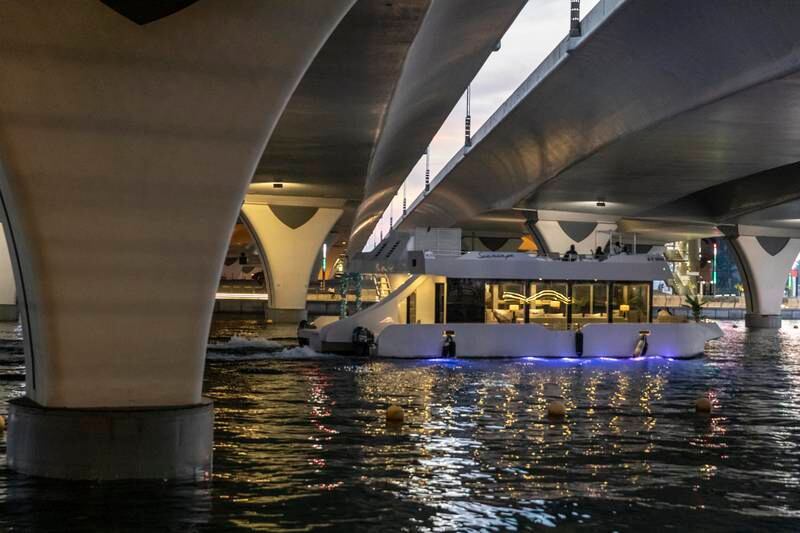 Dubai Water Canal is a 3.2km-long waterway that extends from the Creek in Old Dubai through Business Bay, before reaching the Arabian Gulf. Antonie Robertson / The National

