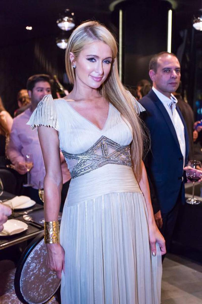 Paris Hilton at the opening of Clé Dubai. Rebecca Rees for The National