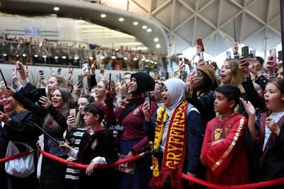 Harry Potter fans attend Back to Hogwarts Day at Kings Cross Station in London. Reuters