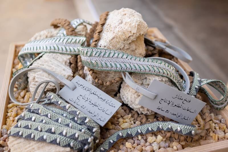 The jewels were presented alongside traditional Emirati crafts 