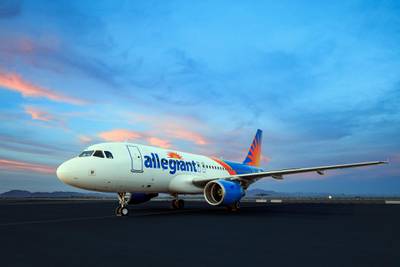 Allegiant is a budget airline from the US, based in Las Vegas.  Courtesy Allegiant