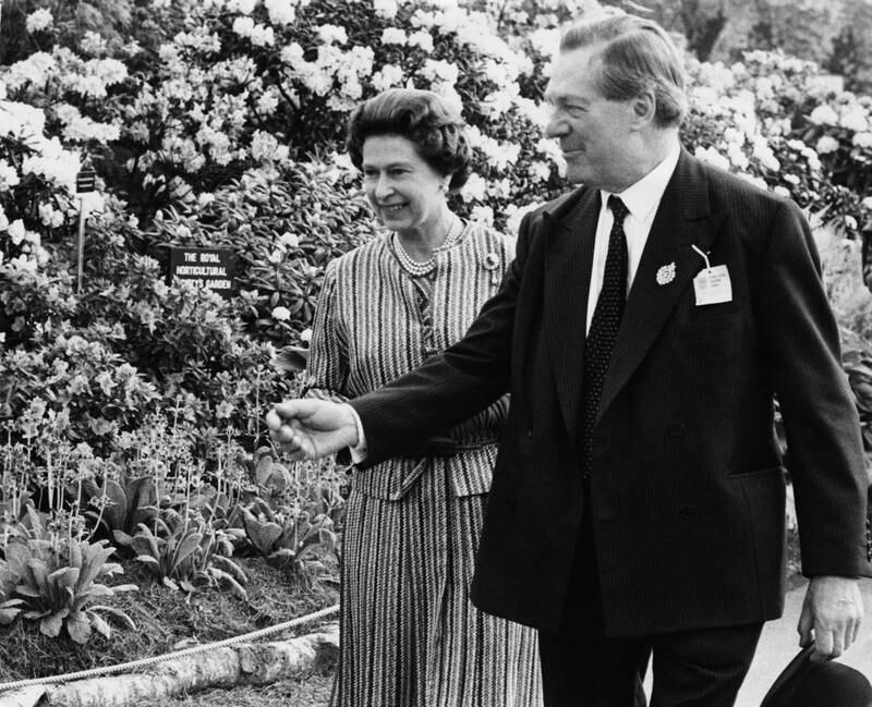 Queen Elizabeth on a tour of the Chelsea Flower Show in 1980. Getty Images