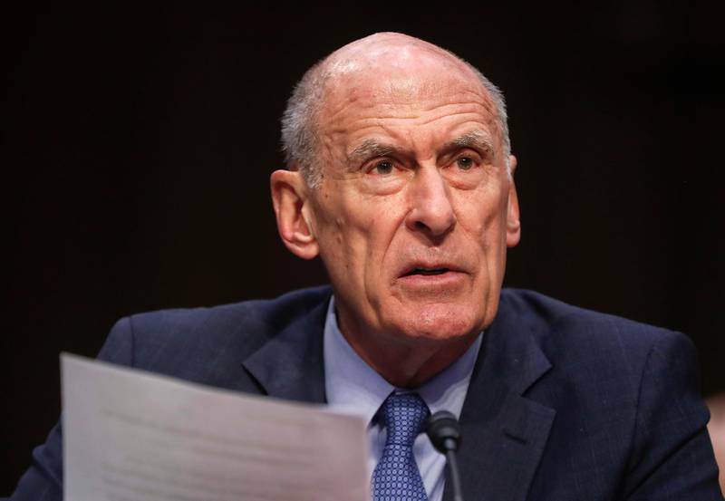 FILE - In this March 6, 2018, file photo, Director of National Intelligence Dan Coats testifies before the Senate Armed Services Committee on Capitol Hill in Washington. Coats warned July 13, 2018, that cyber threat warnings are â€œblinking redâ€ with daily attempts by Russia and other foreign actors trying to undermine American democracy as well as water, aviation and electric systems. (AP Photo/Pablo Martinez Monsivais, File)