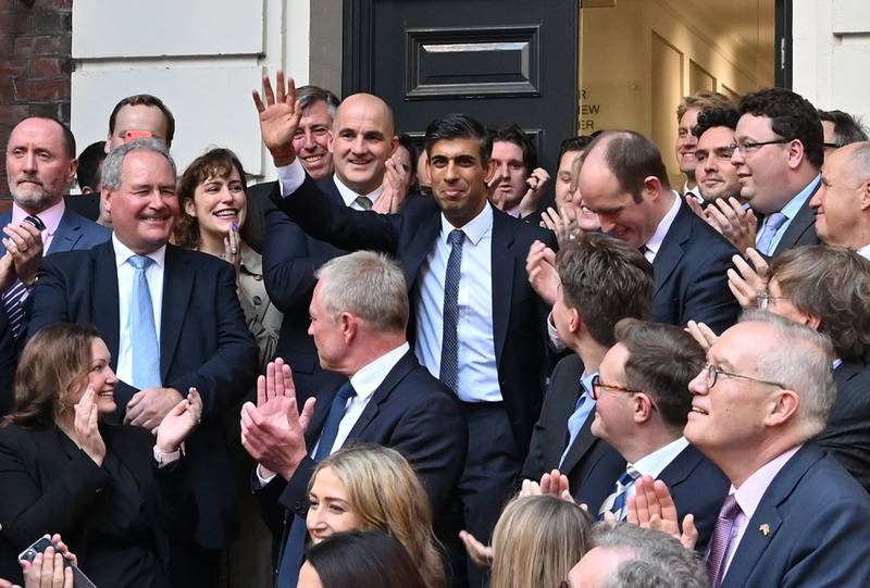 Rishi Sunak won the race to become the new leader of the Conservative Party, and the UK's new prime minister. He arrived to jubilant scenes at party's headquarters in central London on Monday afternoon. AFP