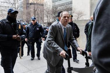 Disgraced film producer Harvey Weinstein arrives at New York Criminal Court for his sexual assault trial in the Manhattan borough of New York City, New York, US, February 18, 2020. REUTERS