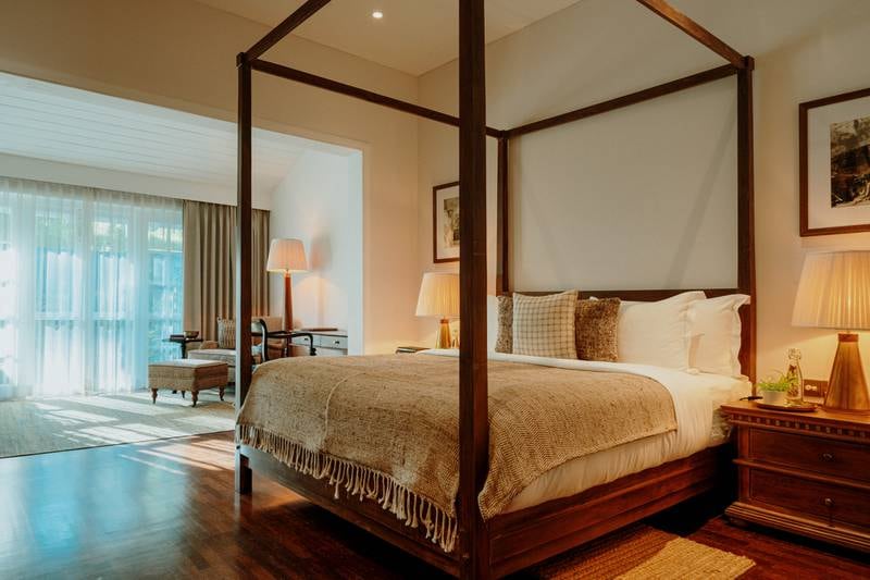 The four-poster bed in a bungalow suite. W15 Hanthana Estate