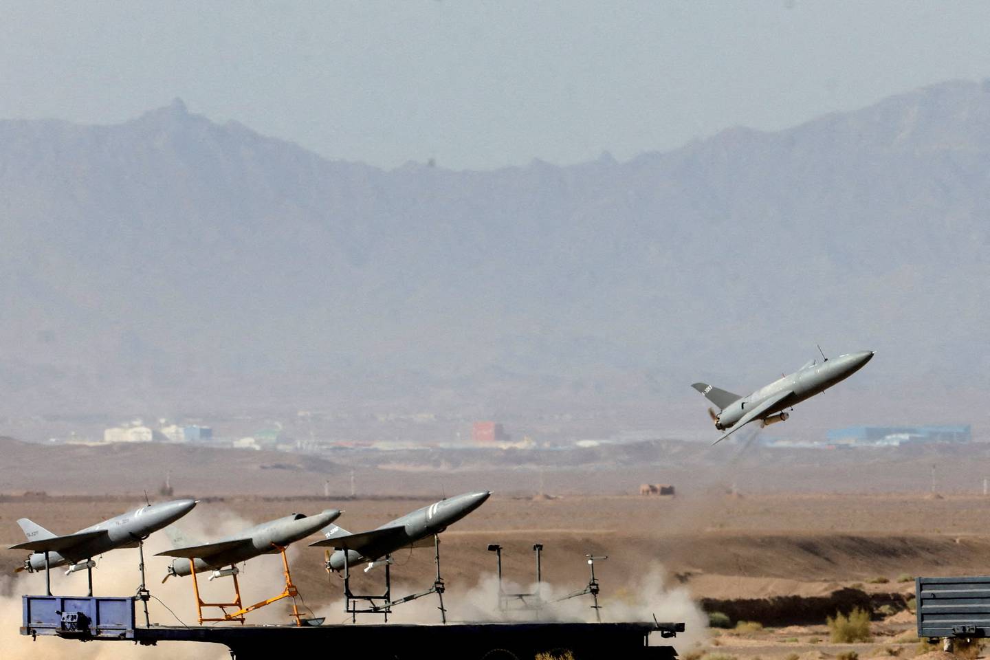 A drone is launched during a military exercise in Iran in August. Reuters