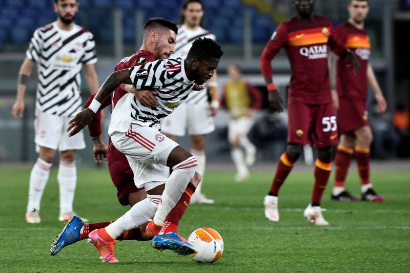 Fred 6. Some good, some bad.  Key to the opening goal as he ran forward from his half. Booked in 57th minute and lost ball two minutes later which led to Roma’s second. AFP