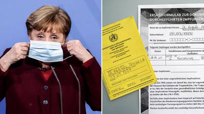 German Chancellor Angela Merkel - AstraZeneca - first dose April 16 2021. Getty Images/Twitter