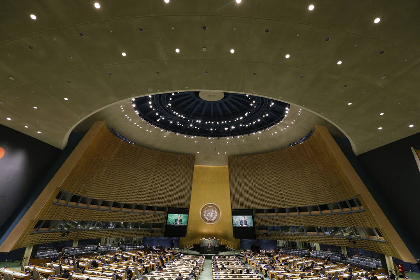 The General Assembly meets at UN headquarters. AP