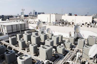 Air-conditioning units are a part of virtually every building in the UAE. Sarah Dea / The National