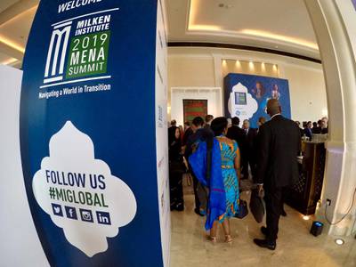 Delegates attending the Milken Institute 2019 MENA Summit held  at The St. Regis Saadiyat Island Resort in Abu Dhabi. Photos by Pawan Singh