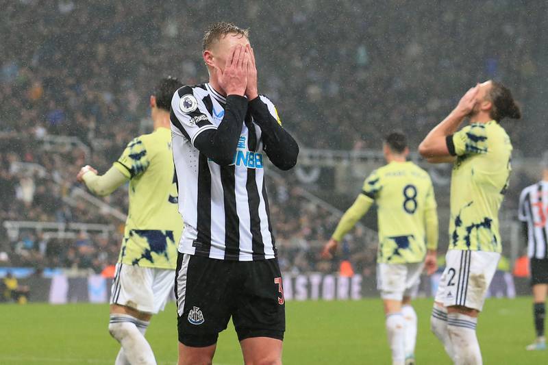 Newcastle's Sean Longstaff after missing a second-half chance. AFP