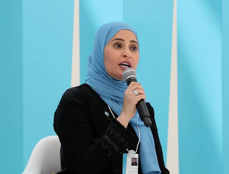Ohoud Al Roumi, Minister of State for Government Development and Future, says the UAE has increased female representation in government. Chris Whiteoak / The National