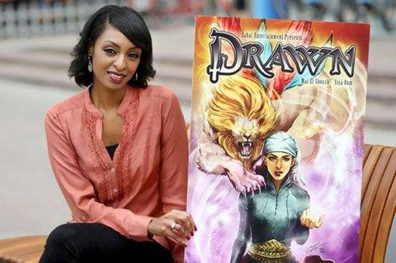Mai El Shoush with a teaser for her forthcoming comic book, Drawn. Jaime Puebla / The National