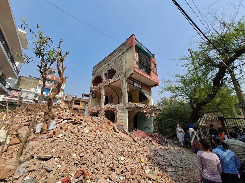 A demolished residential block. Taniya Dutta / The National.
