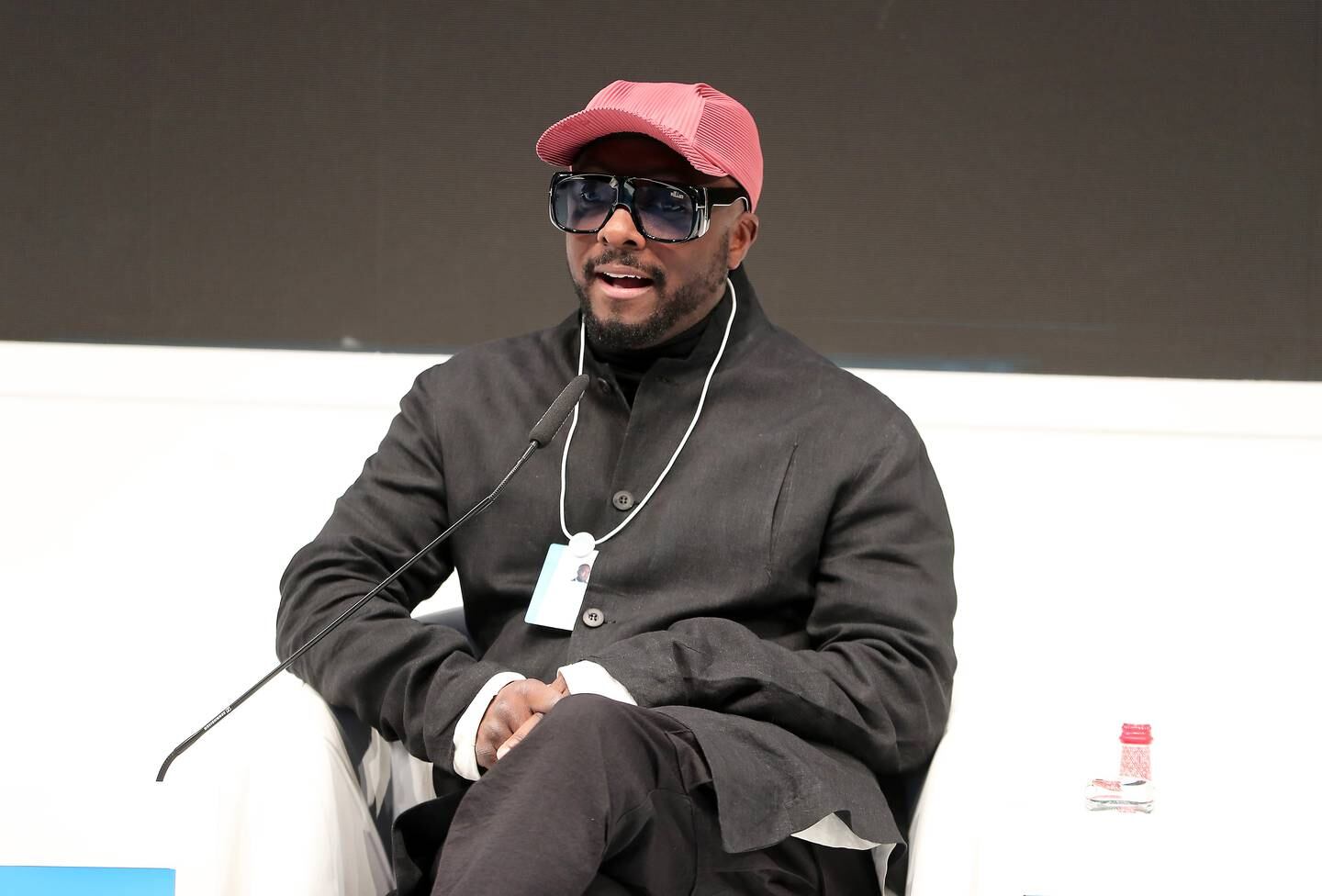 will.i.am at the 'Accelerating Tech: The New Frontier for Policy-making' session at the World Government Summit in Dubai. Pawan Singh / The National