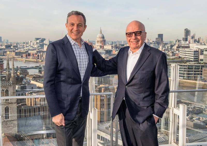 Left to right: Robert A. Iger, Chairman and CEO of The Walt Disney Company, and Rupert Murdoch, Executive Chairman, 21st Century Fox (Photo: Business Wire)