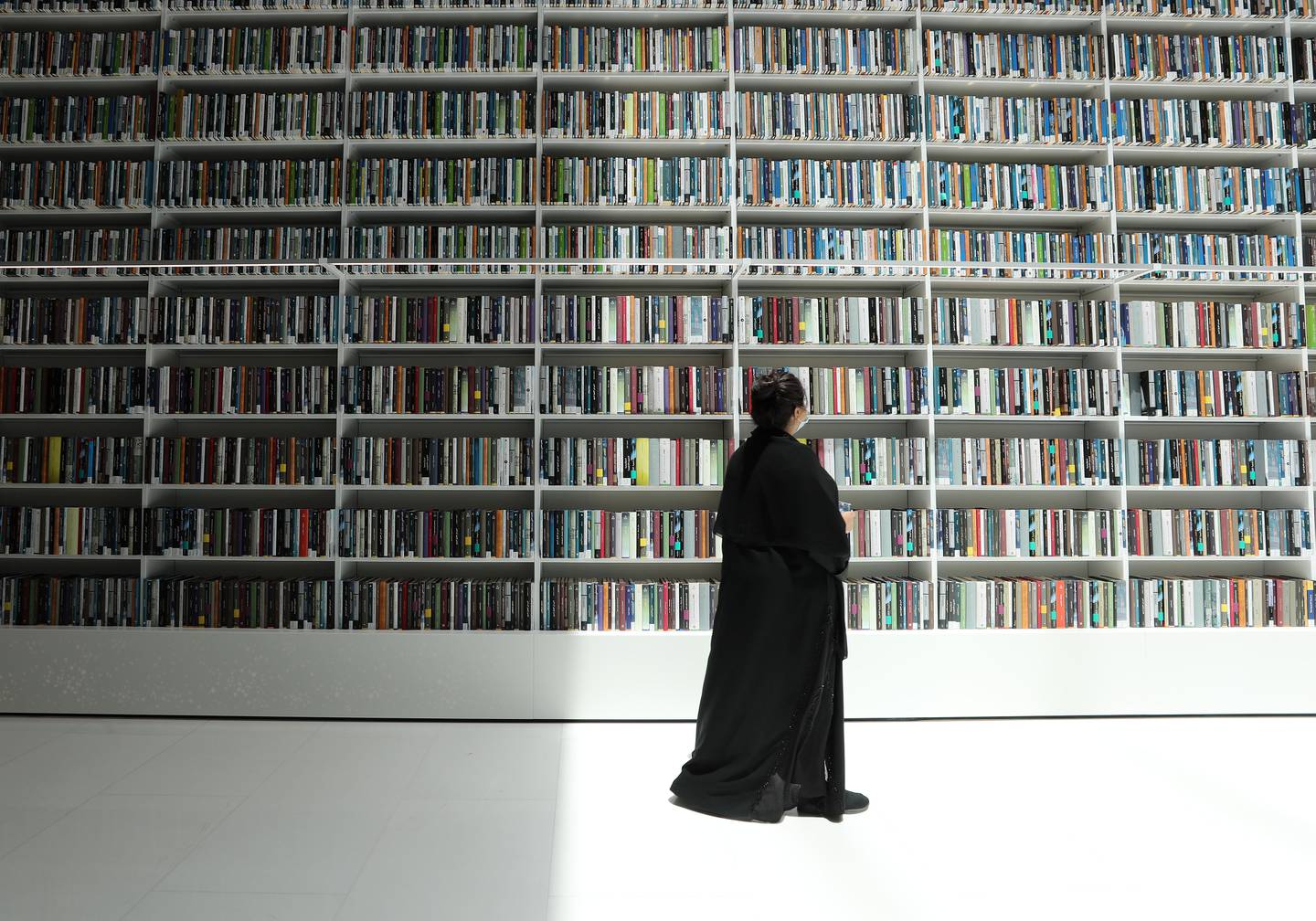 There are nine themed libraries spread across seven floors of the Mohammed bin Rashid Library. Chris Whiteoak / The National