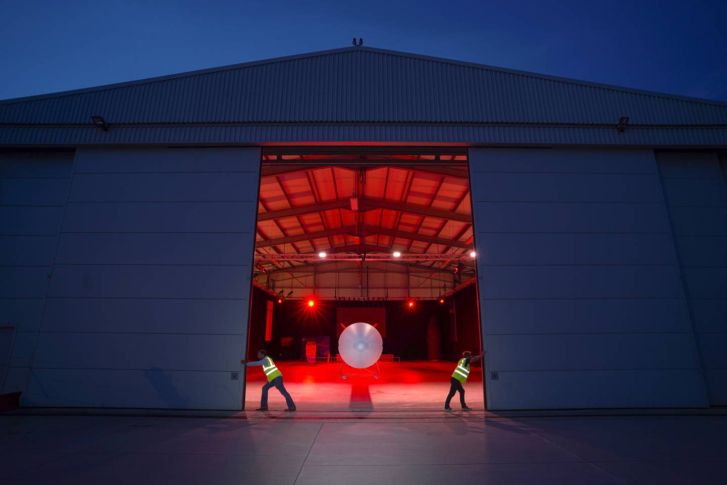 The Virgin Orbit LauncherOne rocket in its hangar at Newquay Airport, England. Getty Images