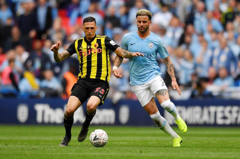 José Holebas: 5/10: Like all of Watford’s backline failed to get to grips with City’s attacking play. Reuters